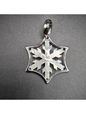 Honora Sterling Silver Mother of Pearl Snowflake Pendant Charm Holiday